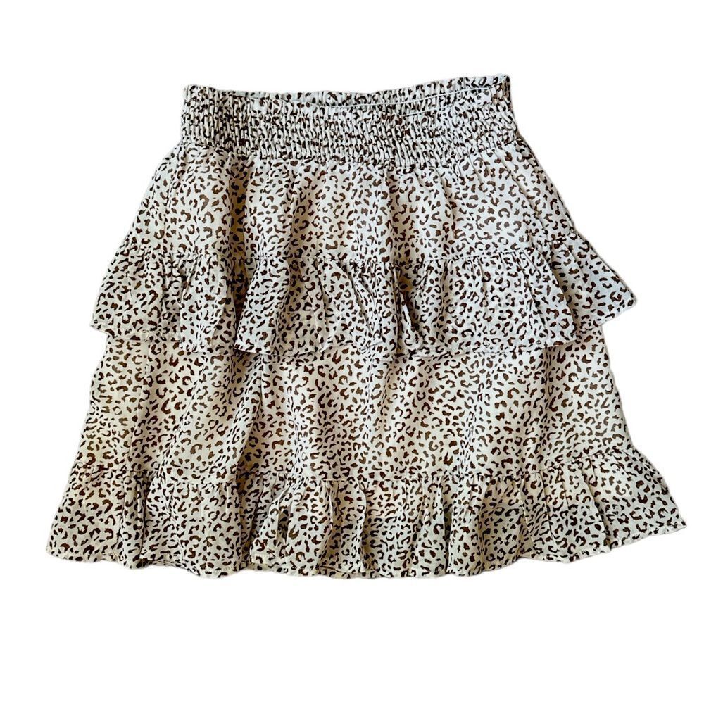 ALTAR’D STATE leopard print tiered skirt brown and cream Size XS​